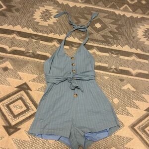 Blue Halter Romper
